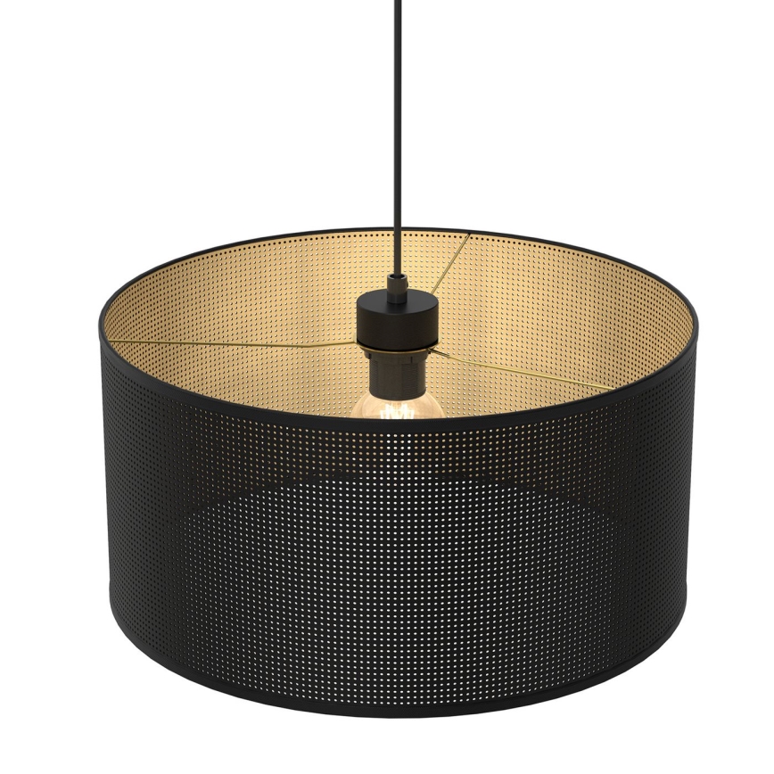 Luster na sajli LOFT SHADE 1xE27/60W/230V Ø 40 cm crna/zlatna