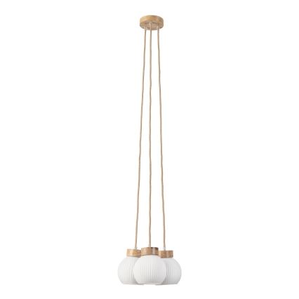 Luster na sajli LOOMIS 3xE27/15W/230V 130 cm bež/hrast