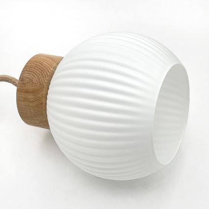 Luster na sajli LOOMIS 5xE27/15W/230V 83 cm bež/hrast