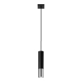 Luster na sajli LOOPEZ 1xGU10/10W/230V crna/sjajni hrom