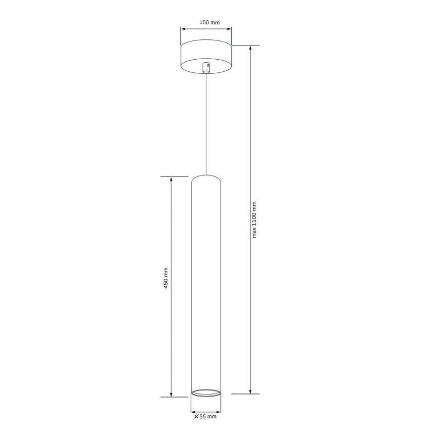 Luster na sajli LUNGOMARE 1xGU10/10W/230V matni hrom