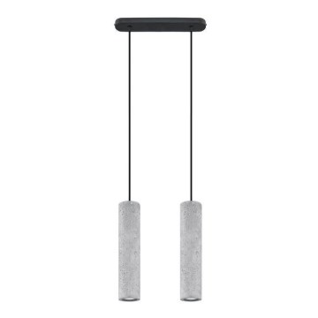 Luster na sajli LUVO 2xGU10/40W/230V beton/crna