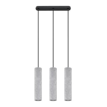 Luster na sajli LUVO 3xGU10/40W/230V beton/crna