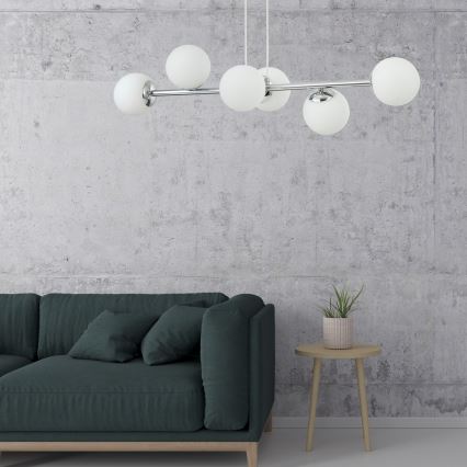 Luster na sajli MADDIE 6xE14/5W/230V sjajni hrom