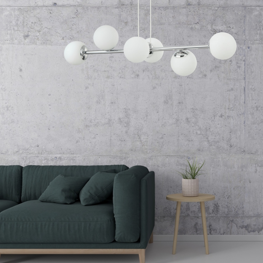 Luster na sajli MADDIE 6xE14/5W/230V sjajni hrom
