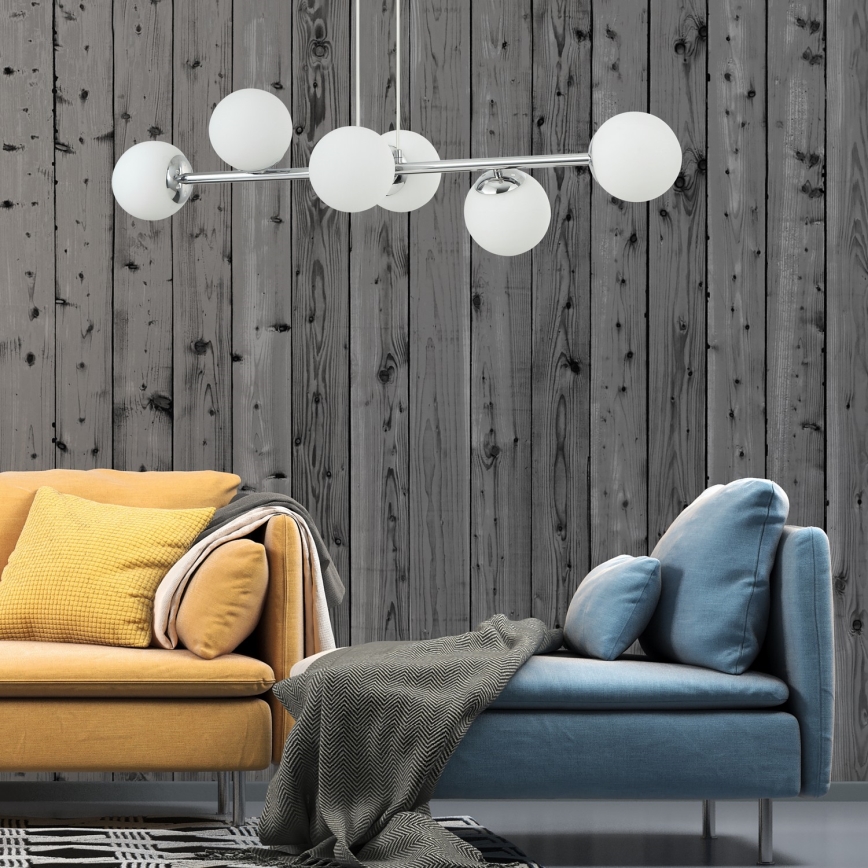 Luster na sajli MADDIE 6xE14/5W/230V sjajni hrom