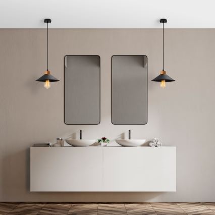 Luster na sajli MANAVGAT 1xE27/40W/230V crna/braon