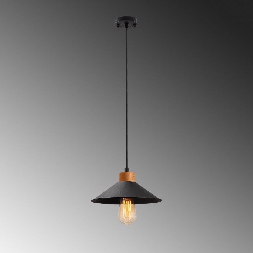 Luster na sajli MANAVGAT 1xE27/40W/230V crna/braon