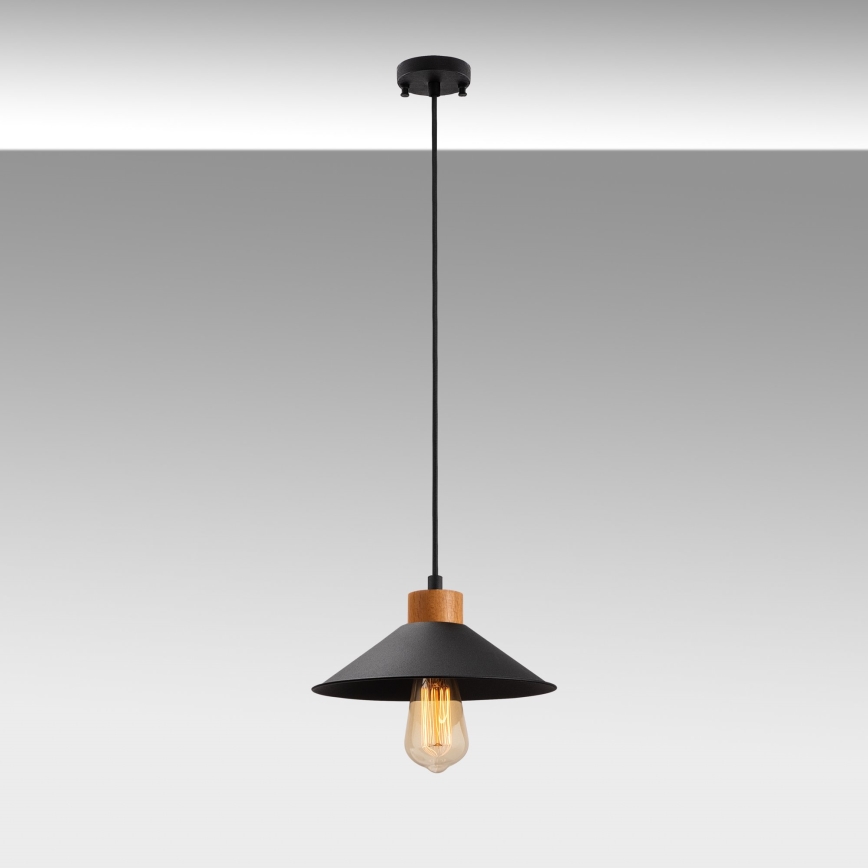 Luster na sajli MANAVGAT 1xE27/40W/230V crna/braon
