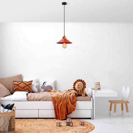 Luster na sajli MANAVGAT 1xE27/40W/230V crvena/braon