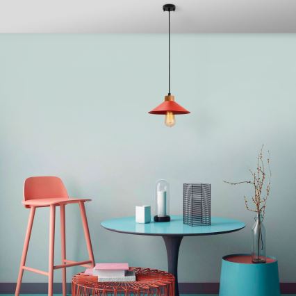 Luster na sajli MANAVGAT 1xE27/40W/230V crvena/braon