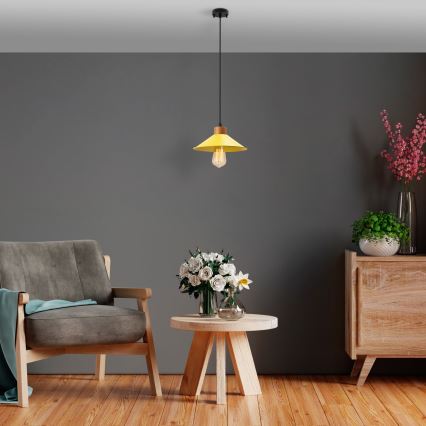 Luster na sajli MANAVGAT 1xE27/40W/230V žuta/smeđa