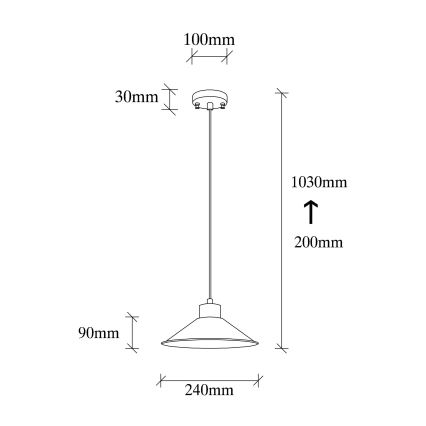 Luster na sajli MANAVGAT 1xE27/40W/230V žuta/smeđa