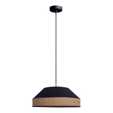 Luster na sajli MANISO 1xE27/60W/230V prečnik 45 cm crna/bež
