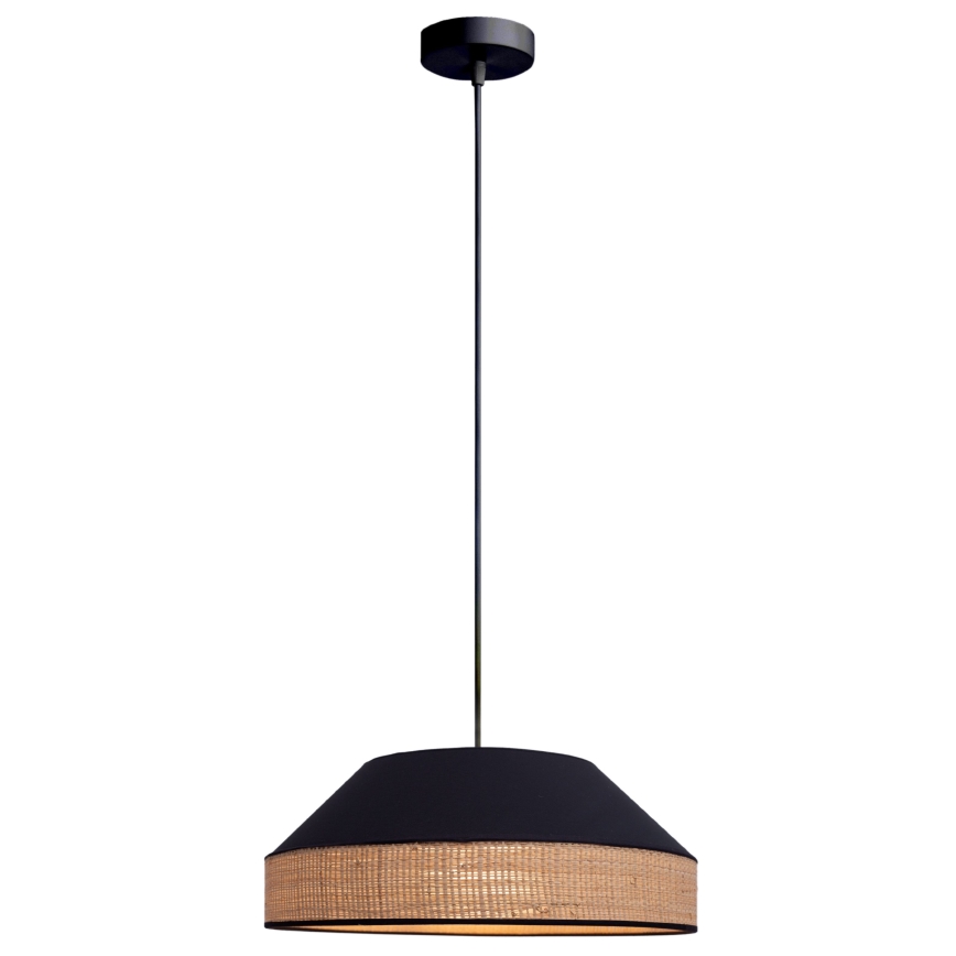 Luster na sajli MANISO 1xE27/60W/230V prečnik 45 cm crna/bež