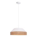 Luster na sajli MANISO 1xE27/60W/230V Ø 45 cm bela/bež