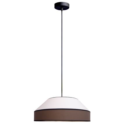 Luster na sajli MANISO 1xE27/60W/230V Ø 45 cm bela/smeđa