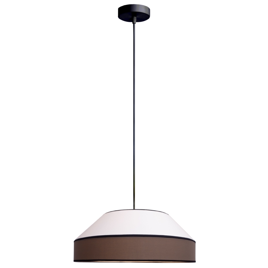 Luster na sajli MANISO 1xE27/60W/230V Ø 45 cm bela/smeđa