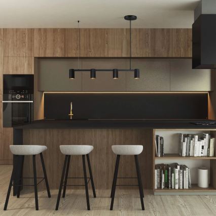 Luster na sajli MARIBEL 4xGU10/10W/230V, crne boje