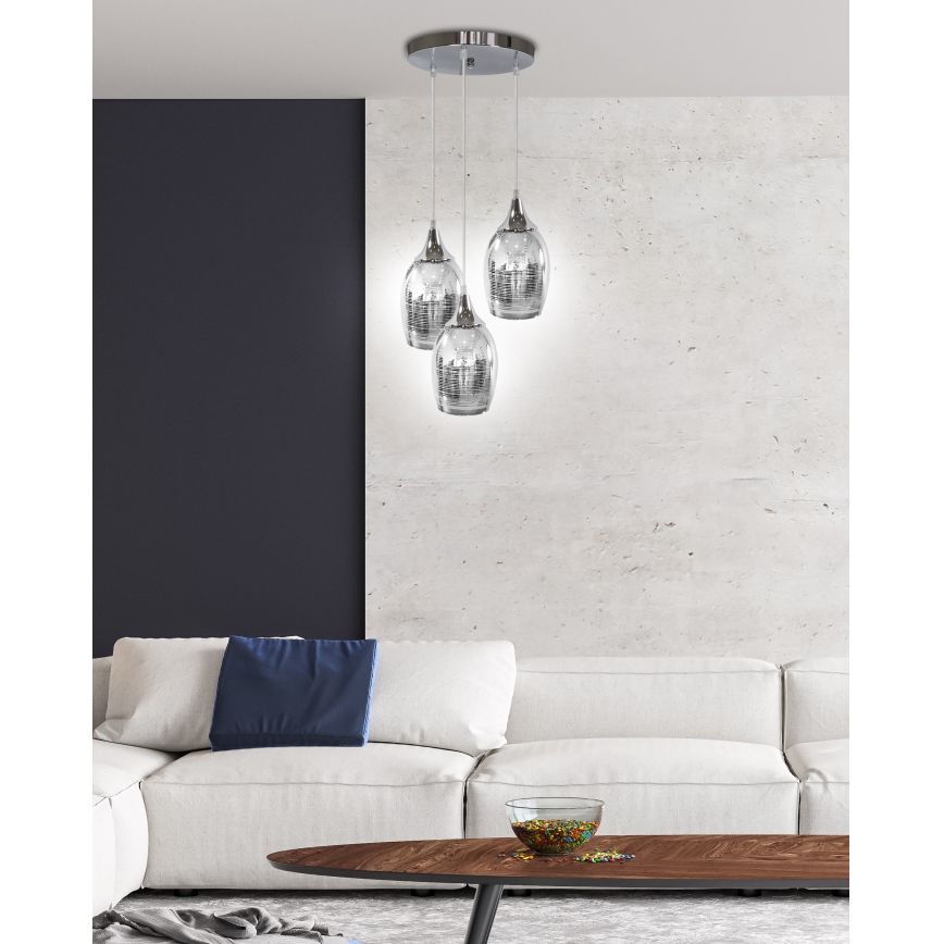 Luster na sajli MARINA 3xE27/60W/230V