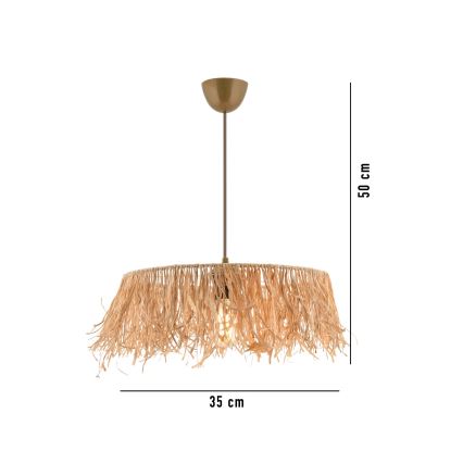 Luster na sajli MARISKA 1xE27/40W/230V rafija
