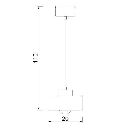 Luster na sajli MARTI 1xE27/15W/230V bela/sjajni hrom