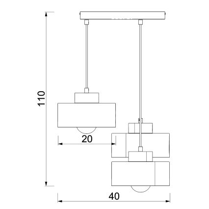 Luster na sajli MARTI 3xE27/15W/230V bela/sjajni hrom