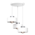 Luster na sajli MARTI 3xE27/15W/230V bela/sjajni hrom