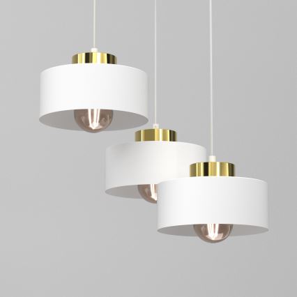 Luster na sajli MARTI 3xE27/15W/230V bela/zlatna