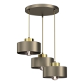 Luster na sajli MARTI 3xE27/15W/230V mesing/zlatna