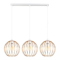 Luster na sajli MAT 3xE27/60W/230V bela/bakarna