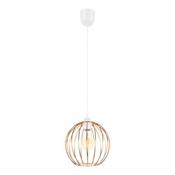 Luster na sajli MATT 1xE27/60W/230V bela/bakarna