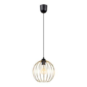 Luster na sajli MATT 1xE27/60W/230V crni/zlatni