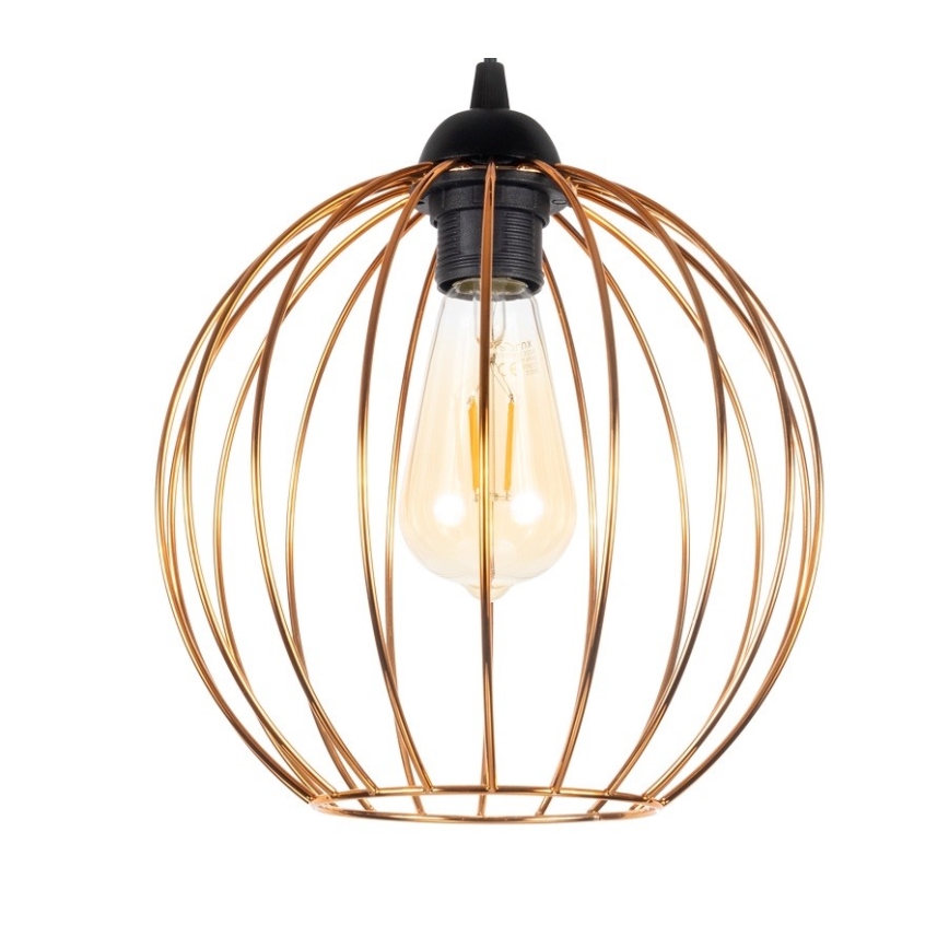 Luster na sajli MATT 2xE27/60W/230V pauk crna/bakarna