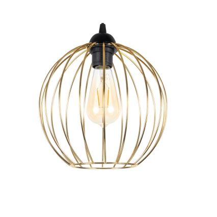 Luster na sajli MATT 2xE27/60W/230V pauk crna/zlatna
