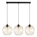 Luster na sajli MATT 3xE27/60W/230V crna/zlatna