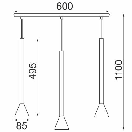 Luster na sajli MAZZO 3xGU10/8W/230V bež
