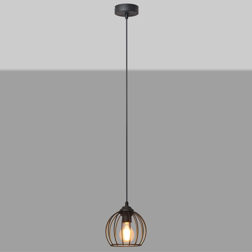 Luster na sajli MERCURE 1xE27/15W/230V Ø 16 cm crne boje