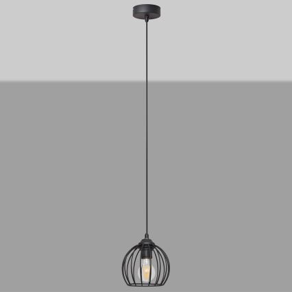 Luster na sajli MERCURE 1xE27/15W/230V Ø 16 cm crne boje