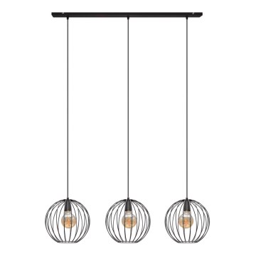 Luster na sajli MERCURE 3xE27/15W/230V crni
