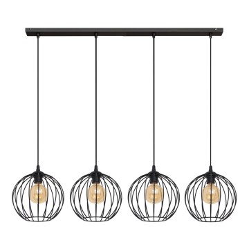 Luster na sajli MERCURE 4xE27/15W/230V crni