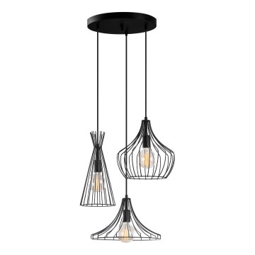 Luster na sajli MEZOPOTAMYA 3xE27/40W/230V crna
