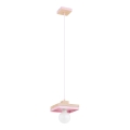 Luster na sajli MIKO 1xE27/15W/230V ružičasta/bež