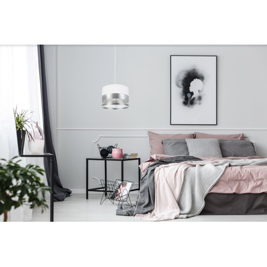 Luster na sajli MILO 1xE27/60W/230V, srebrne boje