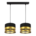 Luster na sajli MILO 2xE27/60W/230V zlatno/crno