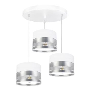 Luster na sajli MILO 3xE27/60W/230V, srebrne boje