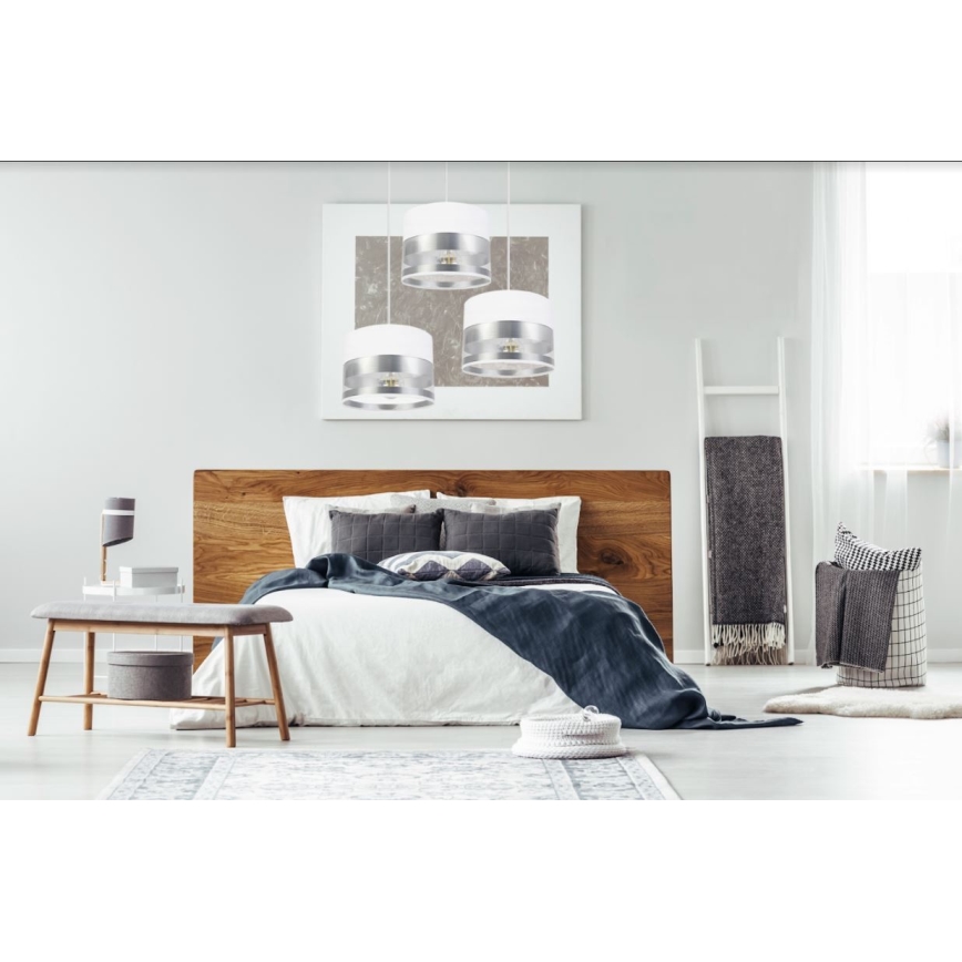 Luster na sajli MILO 3xE27/60W/230V, srebrne boje
