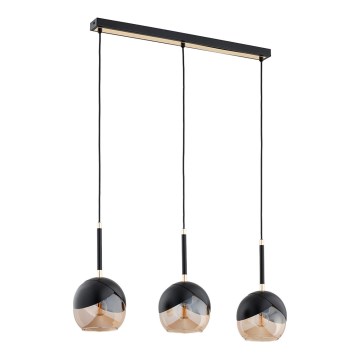Luster na sajli MILTONA 3xE27/60W/230V crna/bež