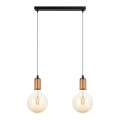 Luster na sajli MIROS 2xE27/60W/230V crna/bakarna