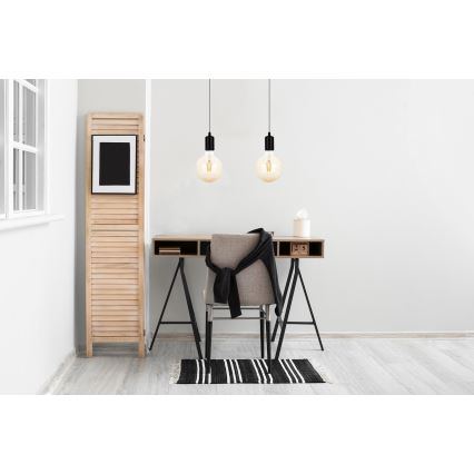 Luster na sajli MIROS 2xE27/60W/230V crne boje